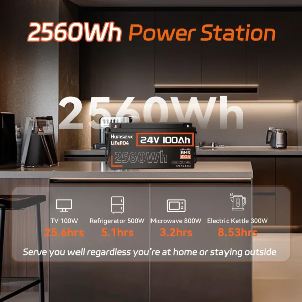 Humsienk LiFePO4 24V 100Ah 2560W 24V 100Ah  reisilaevade, päevitamise ja muude elektroonikaseadmete toiteallikas. - Image 3