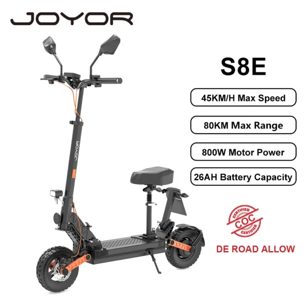 JOYOR S8E 800W 48V 26Ah 45km/h 55-80km 10" elektriline tõukeratas