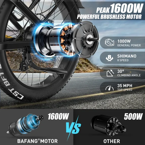 VITILAN T7Pro 1600W 52V 20Ah 56km/h 80km 26" elektriline maastikuratas - Image 3