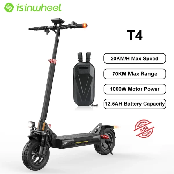 isinwheel T4, T4, 1000W, 48V, 12.5Ah, 20km/h, 70km, 10" elektriline tõukeratas