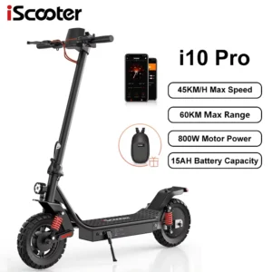 iScooter i10Pro 800W 48V 15Ah 45km/h 60km 10" kokkupakitav elektriline tõukeratas
