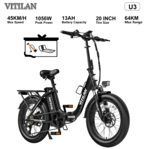 VITILAN U3 1056W 48V 13Ah 45km/h >60km 20" elektriline mägirataste jalgratas