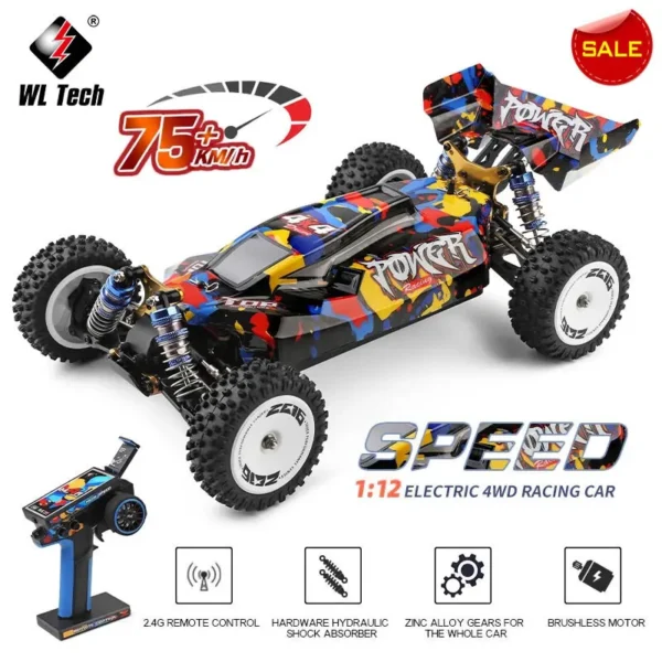 WLtoys 124007 124019 Pro 1:12 75KM/H 4WD RC puldiauto