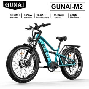 GUNAI-M2 1500W 48V 17.5Ah 60km/h 31-60km 26" elektriline maastikuratas