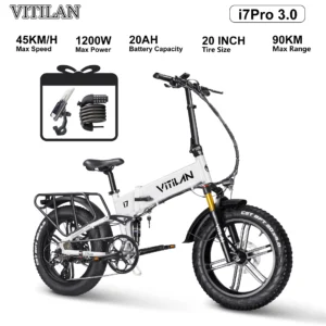 vitilan i7Pro 3.0 1200W 48V 20Ah 45km/h 90km 20" elektriline maastikuratas