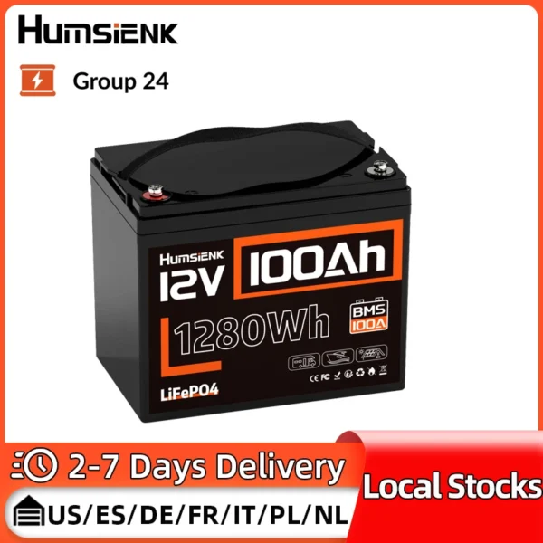 Humsienk 12V 100Ah 100A BMS 1000W 12V 100Ah  0 km/h 0km 0" LiFePO4 aku