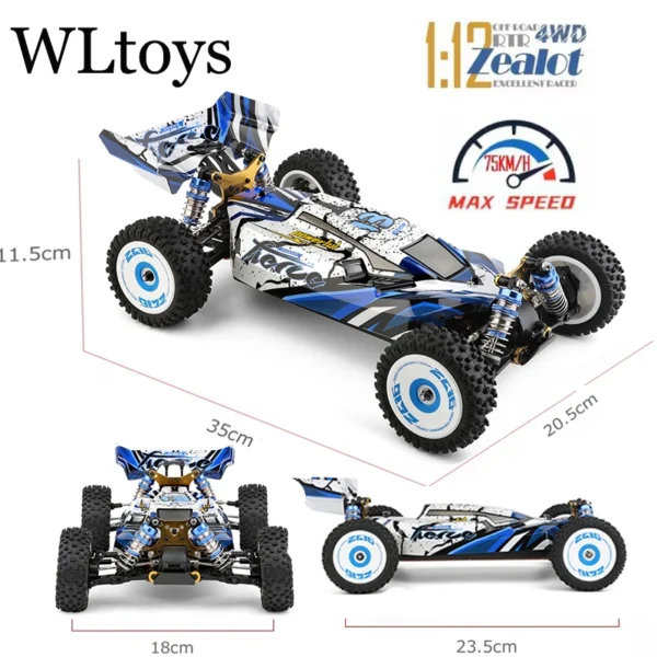 Wltoys 124017-V8 1/12 2.4G 75Km/h 4WD RC puldiauto