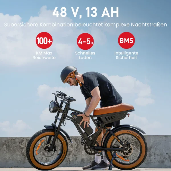 isinwheel R6 250W 48V 13Ah 45km/h 70-100km 20" elektriline maastikuratas - Image 4