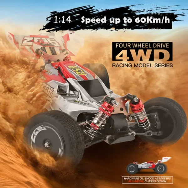WLtoys WL 144001 1:14 RC 65km/h off-road drift autoদান - Image 6