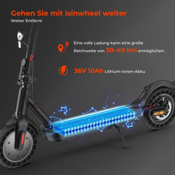 isinwheel E9TMax, E9TMax, 500W, 36V, 10Ah, 20km/h, 40km, 10" elektriline tõukeratas - Image 2