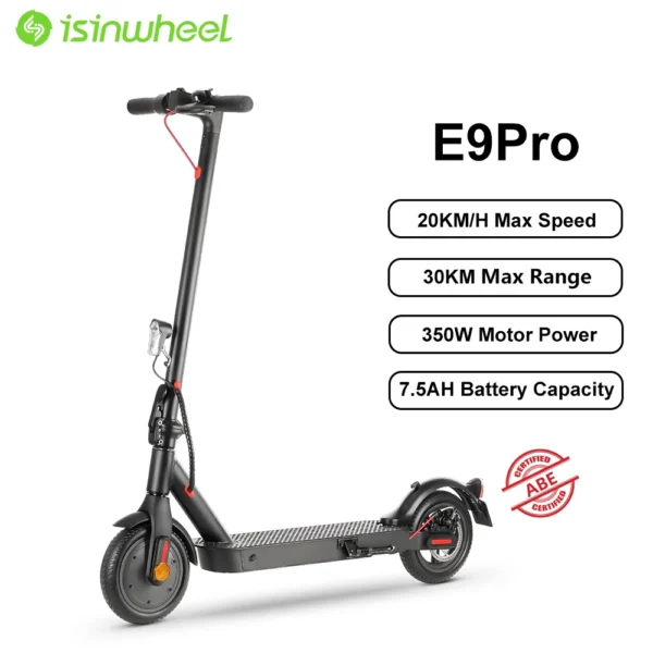 isinwheel e9 pro, E9Pro, 350W, 36V, 7.5Ah, 20km/h, 30km, 8.5" elektriline tõukeratas