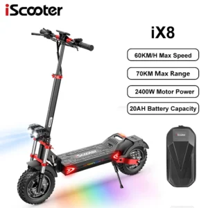 iScooter iX8 2400W 48V 20Ah 60km/h 65-70km 12" elektriline tõukeratas