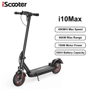 iScooter i10Max 750W 48V 18Ah 45km/h 80-96km 10" kokkupakitav tõukeratas