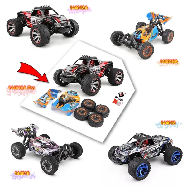 WLtoys 144016 144018 1:14 35Km/h 4WD RC puldiauto 2.4G kaugjuhtimisega mänguasi - Image 4