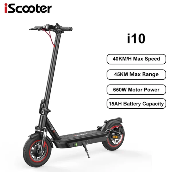 iScooter i10, i10, 650W, 36V, 15Ah, 40km/h, 40-45km, 10" kokkupakitav elektriline tõukeratas