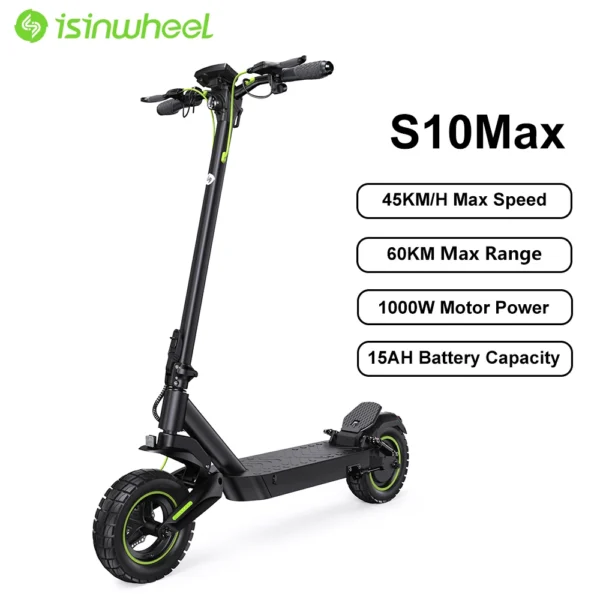 isinwheel S10Max 1000W 48V 15Ah 45Km/h 60km 10" kokkupakitav elektritõukeratas