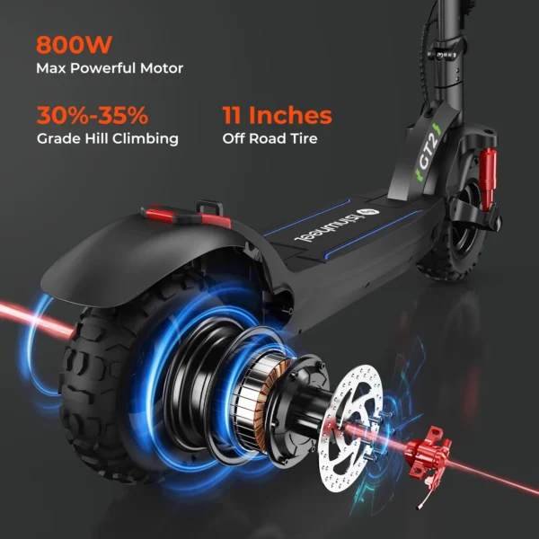 isinwheel GT2 800W 48V 15Ah 45km/h 60km 11" elektriline tõukeratas - Image 3