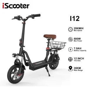 iScooter i12, i12, 500W, 36V, 7.5Ah, 25km/h, 30-35km, 12" elektriline tõukeratas