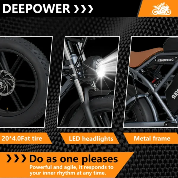 DEEPOWER S7 2000W 48V 55Ah 55km/h >60km 20" elektriline maastikuratas - Image 2