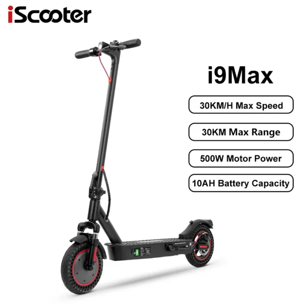 iScooter i9Max, mudel, 500W, 36V, 10Ah, 30km/h, 30km, 10" elektriline tõukeratas