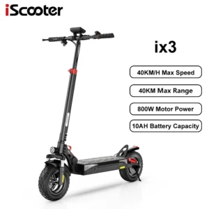 iScooter iX3 800W 48V 10Ah 40km/h 40km 10" elektriline tõukeratas