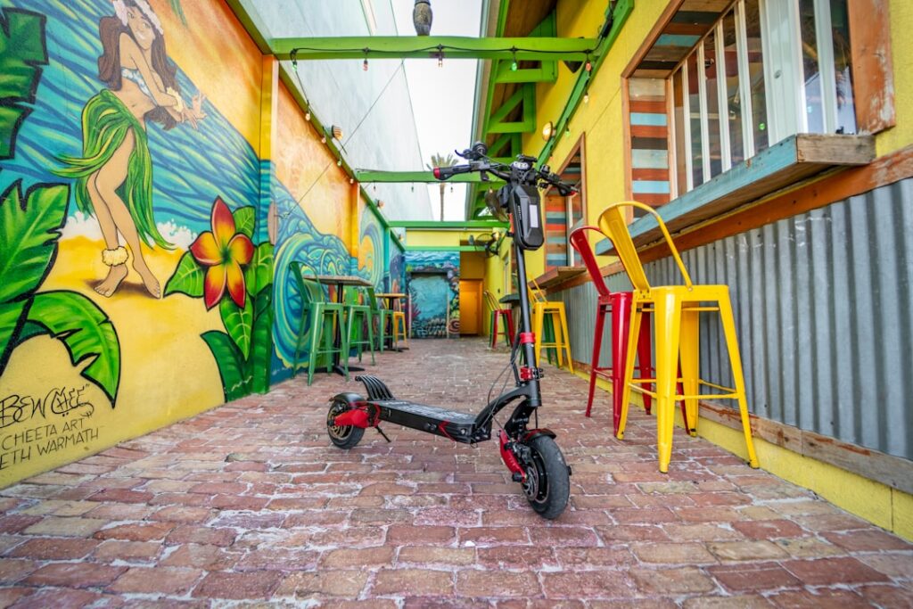 Photo Electric scooter on road